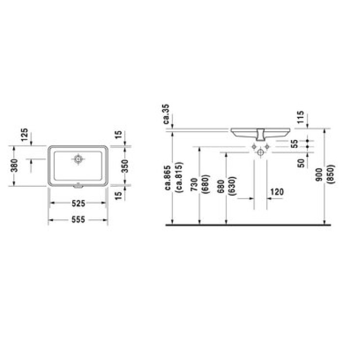 Плитка керамогранит Керамическая раковина 52,5 см Duravit 2nd floor 0316530000 для пола