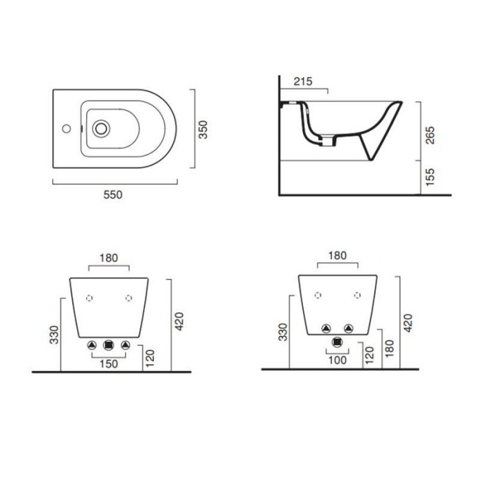 Биде Catalano Gold&Silver, gold/black Биде Catalano Gold&Silver, gold/black