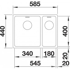 Мойка для кухни Blanco Andano 340/180-IF чаша слева  522975