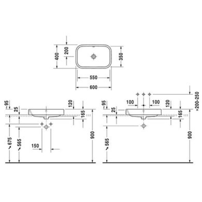 Плитка керамогранит Керамическая раковина 60 см Duravit Happy D.2 2314600000 для пола