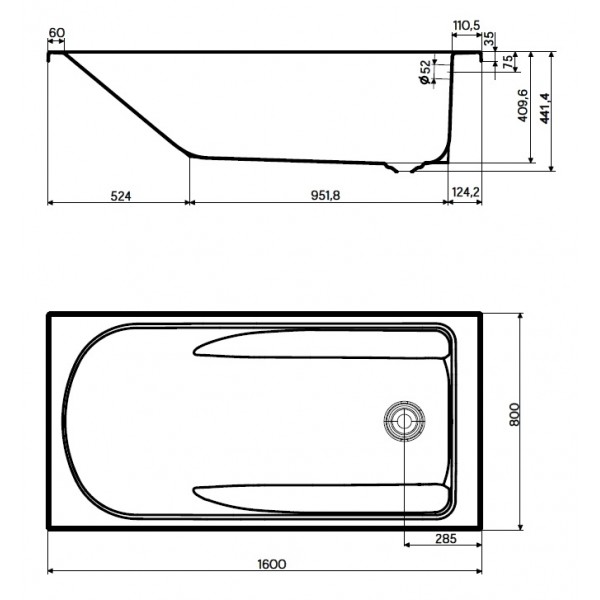 Ванна акриловая Kolo COMFORT Plus XWP1461000 160x80 с ручками