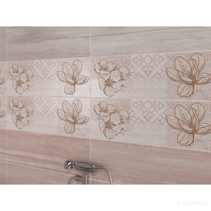 Плитка Cersanit Marble Room INSERTO FLOWER 9×600×200 под мрамор