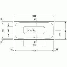PuraVida ванна прямоугольная 180 см 700182000000000 в интернет-магазине «Estet Room»