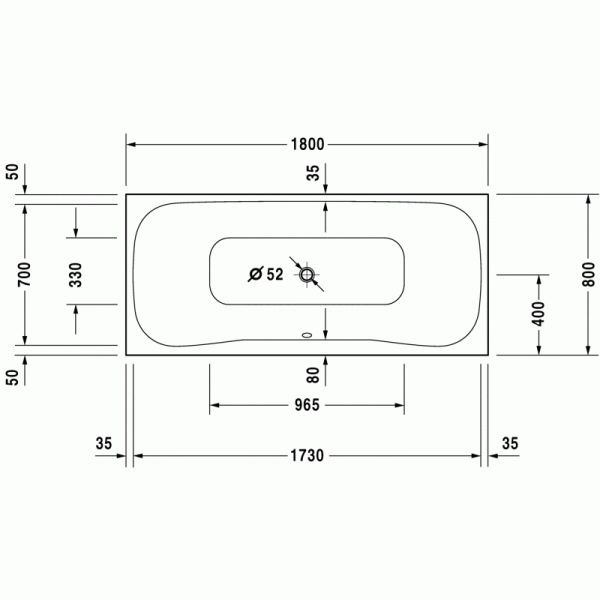 PuraVida ванна прямоугольная 180 см 700182000000000 в интернет-магазине «Estet Room»