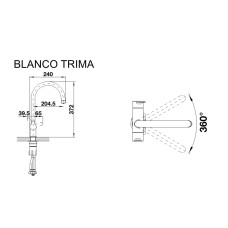 Смеситель кухонный Blanco TRIMA хром 520840