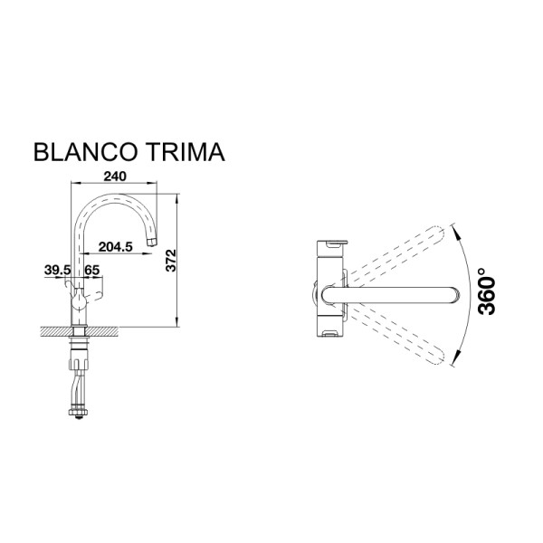 Смеситель кухонный Blanco TRIMA хром 520840