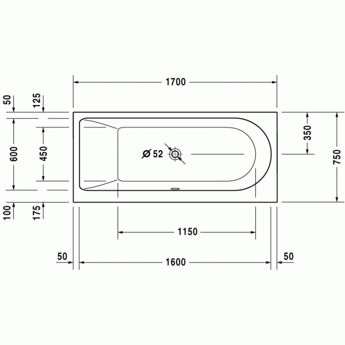 Darling New ванна прямоугольная 170 см 700242000000000 в интернет-магазине «Estet Room»