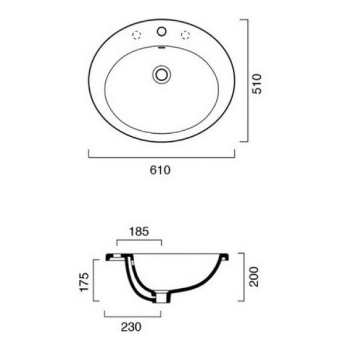 Керамическая раковина 61 см Catalano Incasso
