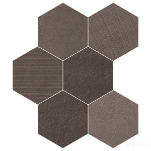 Керамогранит Impronta Sands Experience SA05ESM MUD ESAGONA MIx 10×225×195 под камень
