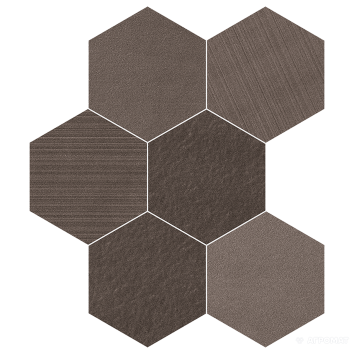 Керамогранит Impronta Sands Experience SA05ESM MUD ESAGONA MIx 10×225×195 под камень