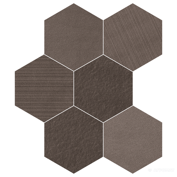 Керамогранит Impronta Sands Experience SA05ESM MUD ESAGONA MIx 10×225×195 под камень