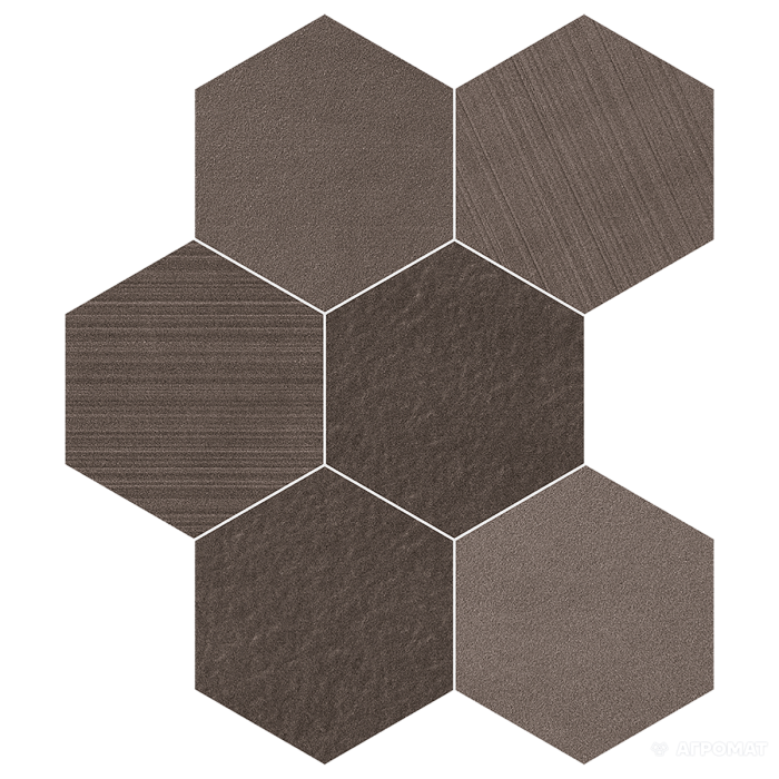 Керамогранит Impronta Sands Experience SA05ESM MUD ESAGONA MIx 10×225×195 под камень