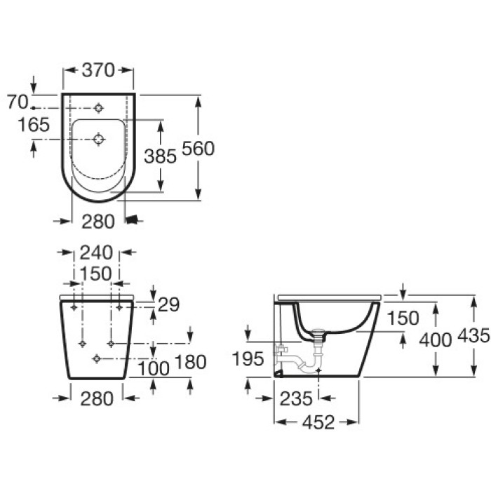 Биде Roca Inspira round A357527000 Биде Roca Inspira round A357527000