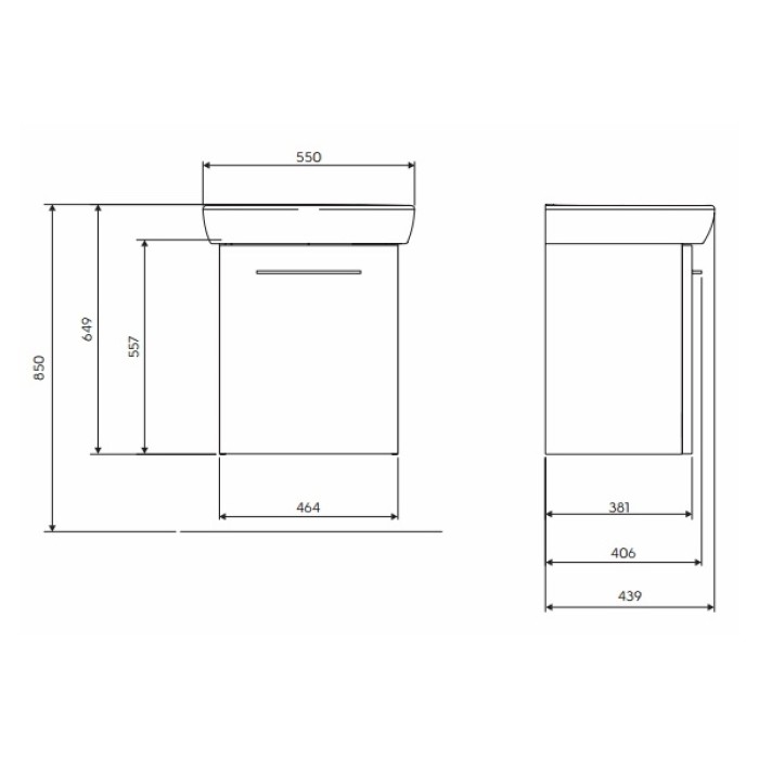 Тумба Kolo Nova Pro M39005000 с умывальником 55 см