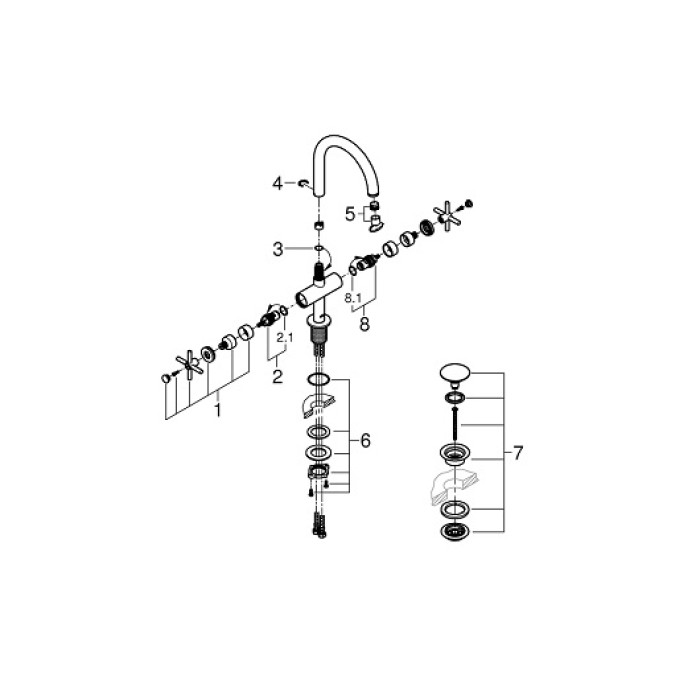 Grohe Atrio new Смеситель для раковины на одно отверстие L-Size (21019003)