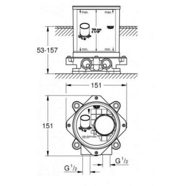 Grohe Встраиваемая часть напольного смесителя (45984001)