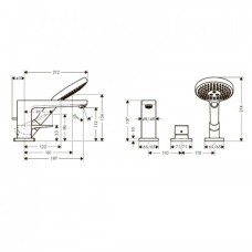 Смеситель для ванны Hansgrohe Metropol 32550000