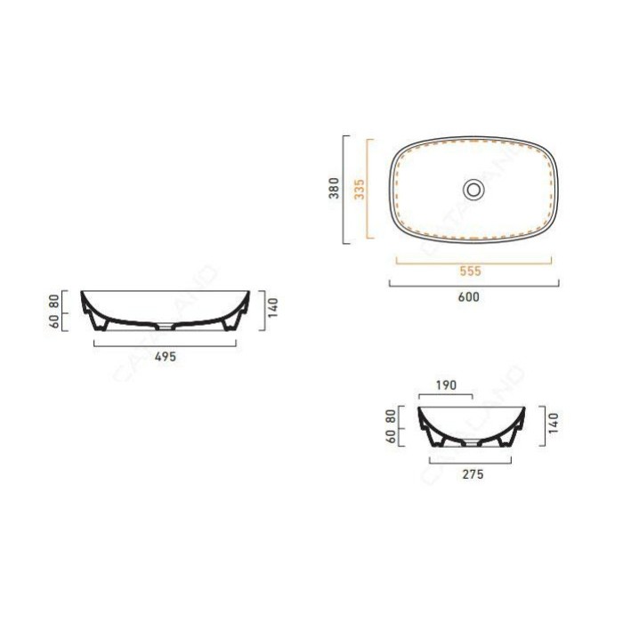 Керамическая раковина 60 см Catalano Green Lux