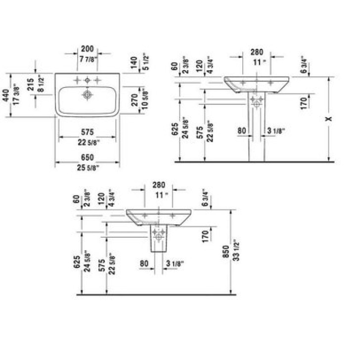Плитка керамогранит Керамическая раковина 65 см Duravit DuraStyle 2319650000 для пола