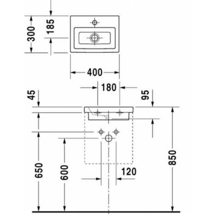 Плитка керамогранит Керамическая раковина шлифованная 40 см Duravit 2nd floor 0790400071 для пола