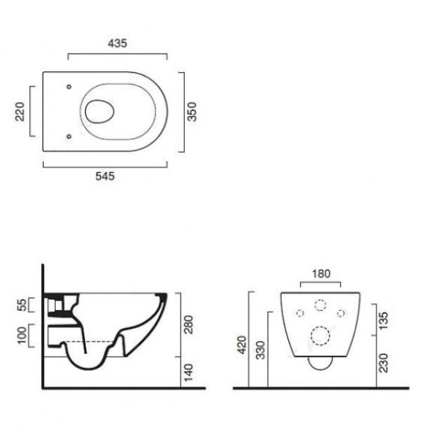 Подвесной безободковый унитаз Catalano Sfera NewFlush, cemento satinato