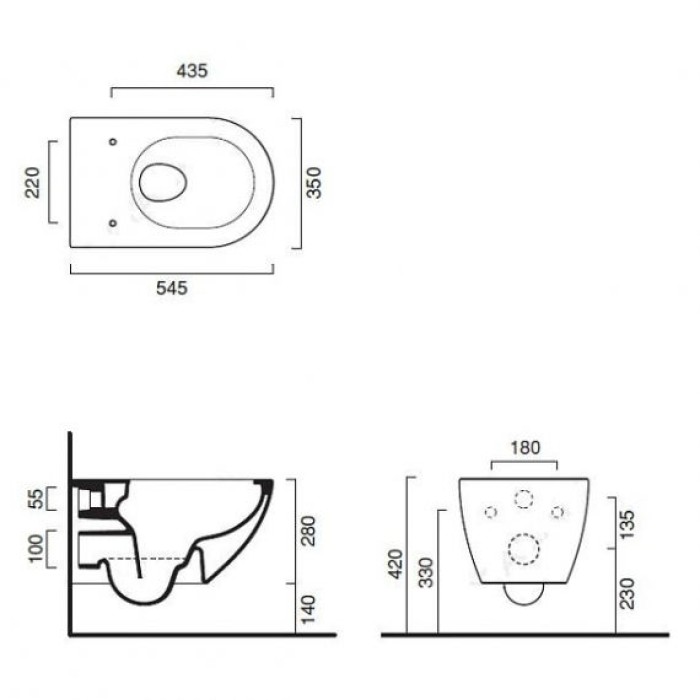 Подвесной безободковый унитаз Catalano Sfera NewFlush, cemento satinato