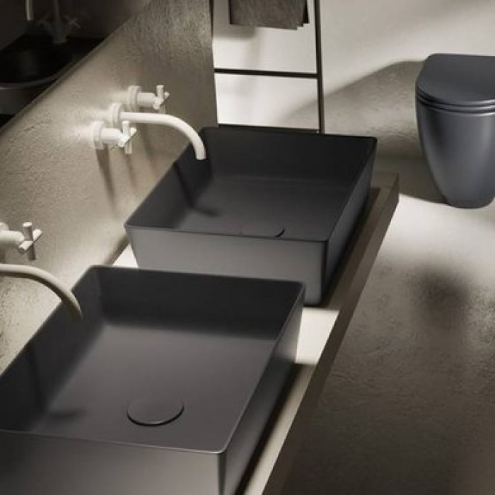 Керамическая раковина 50 см Hatria Happy Hour Slim 11:00s, antracite (A0Y1VH08)