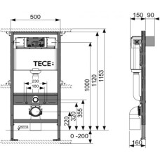 Инсталляция TECE base 9400006 с панелью смыва TECE base хром глянцевый