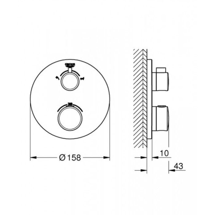 Grohe Grohtherm Термостат для душа с переключателем на 2 положения ванна/душ (24077000) Grohe Grohtherm Термостат для душа с переключателем на 2 положения ванна/душ (24077000)