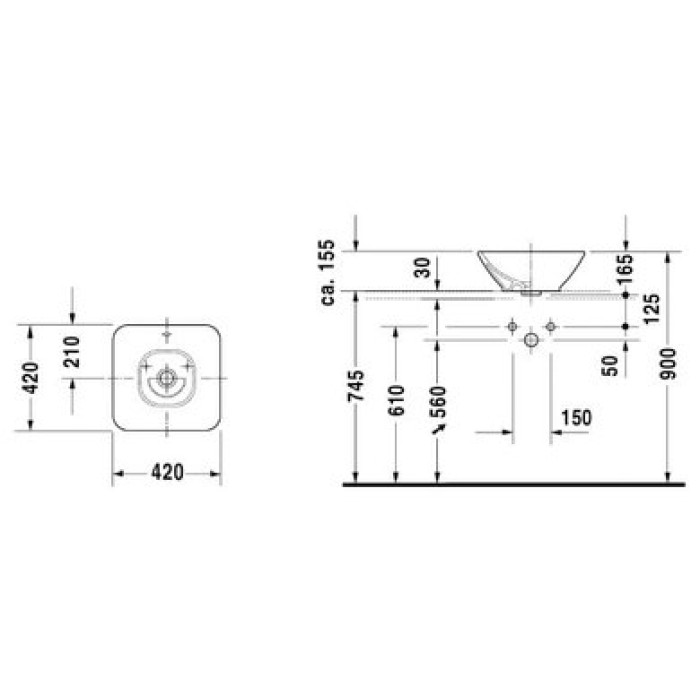 Плитка керамогранит Керамическая раковина 42 см Duravit ME by Starck 0333420000 для пола Плитка керамогранит Керамическая раковина 42 см Duravit ME by Starck 0333420000 для пола