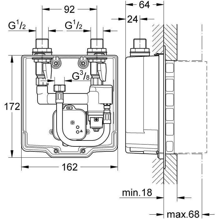 Grohe Eurosmart Cosmopolitan E Скрытый монтажный ящик (36336000)