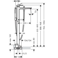 Смеситель для ванны Hansgrohe Metropol 74532000
