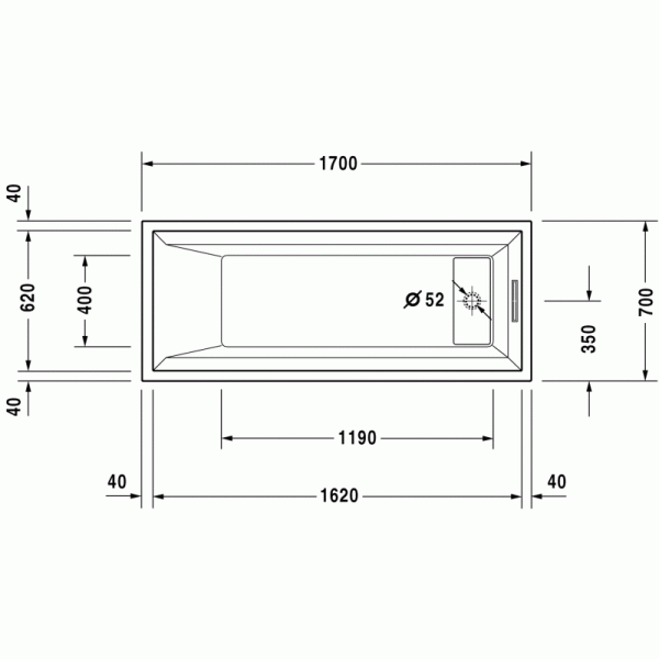 2nd floor ванна прямоугольная 170 см 700074000000000 в интернет-магазине «Estet Room»