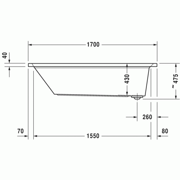 2nd floor ванна прямоугольная 170 см 700074000000000 в интернет-магазине «Estet Room»