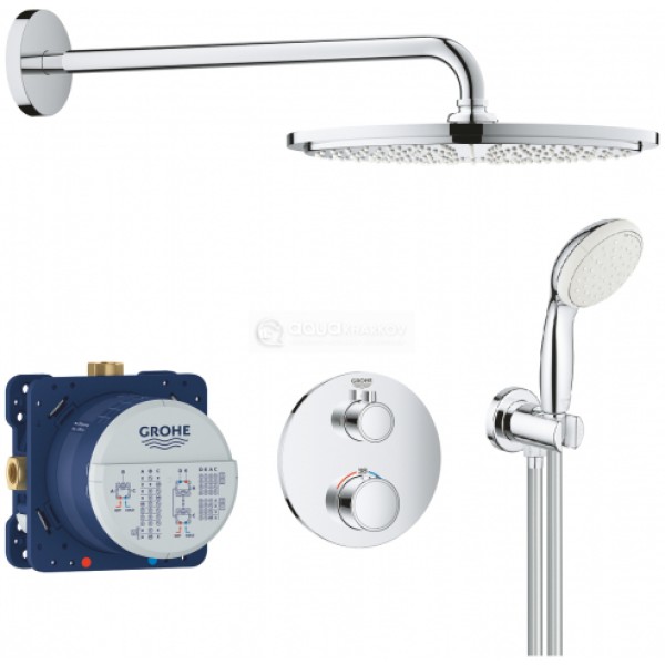 Плитка керамогранит Grohe Grohtherm Душевая система скрытого монтажа с Rainshower Mono 310 (26406SC0) для пола