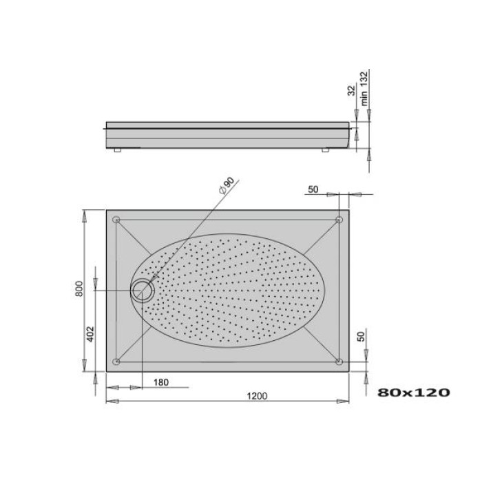 Душевой поддон РАА ART (120*80)