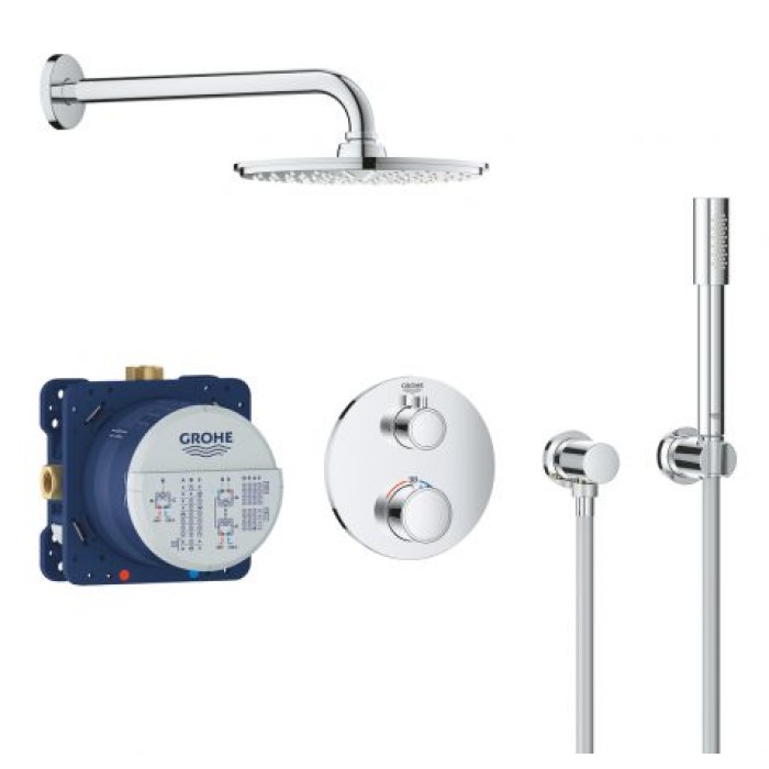 Плитка керамогранит Grohe Grohtherm Rainshower Cosmopolitan 210 душевая система 34732000 для пола