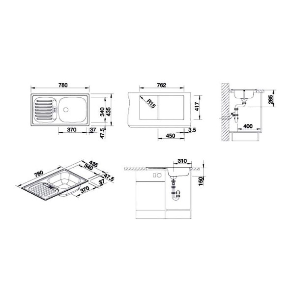 Мойка для кухни Blanco Flex Mini матовая  511918