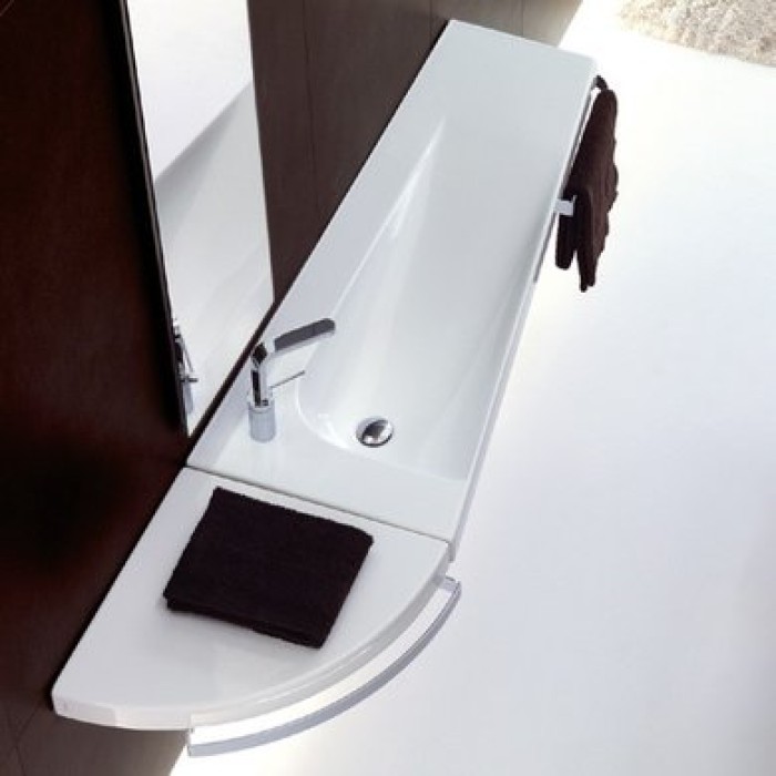 Керамическая раковина 130 см Hatria Grandangolo, белый (Y0xT01)