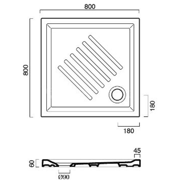 Душевой поддон 80х80 Catalano Verso