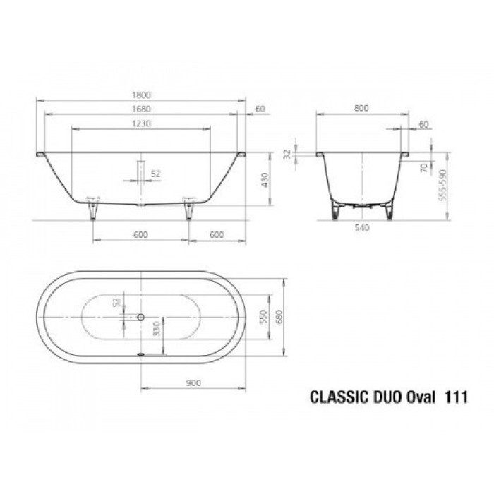 Kaldewei Classic Duo Oval 180x80 (291200010001)