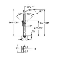 Напольный смеситель для ванны Grohe Allure Brilliant 23119000