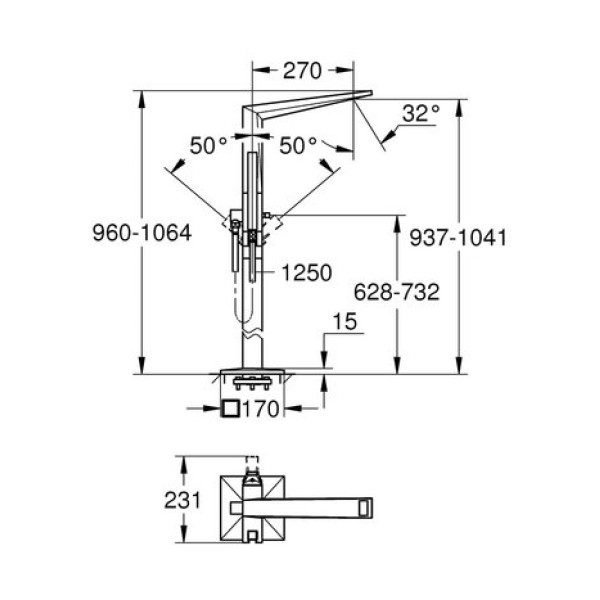 Напольный смеситель для ванны Grohe Allure Brilliant 23119000