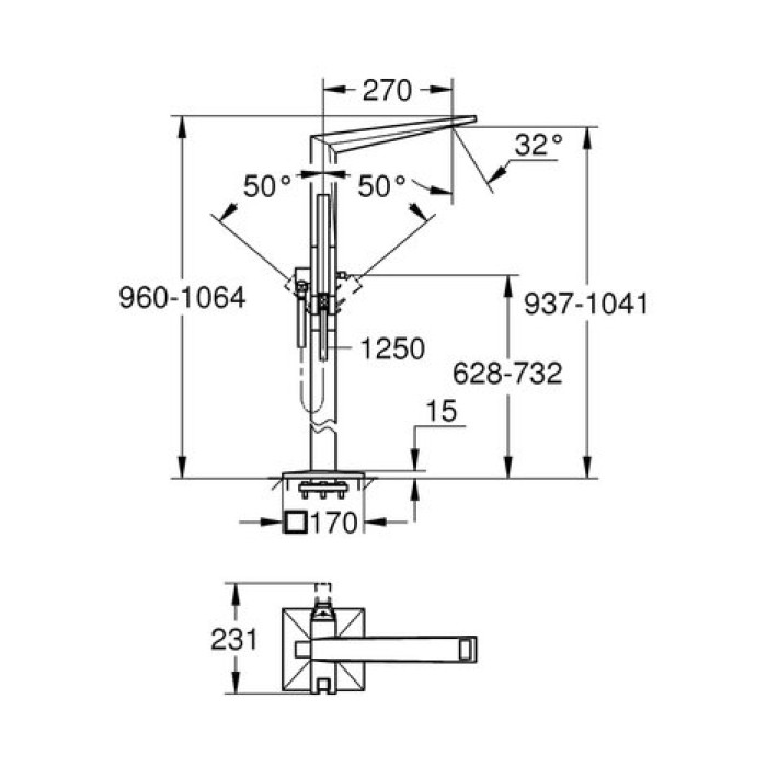 Напольный смеситель для ванны Grohe Allure Brilliant 23119000