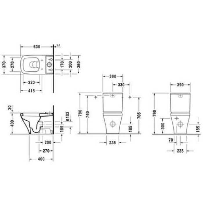 Плитка керамогранит Унитаз Duravit DuraStyle 2155090000 для пола