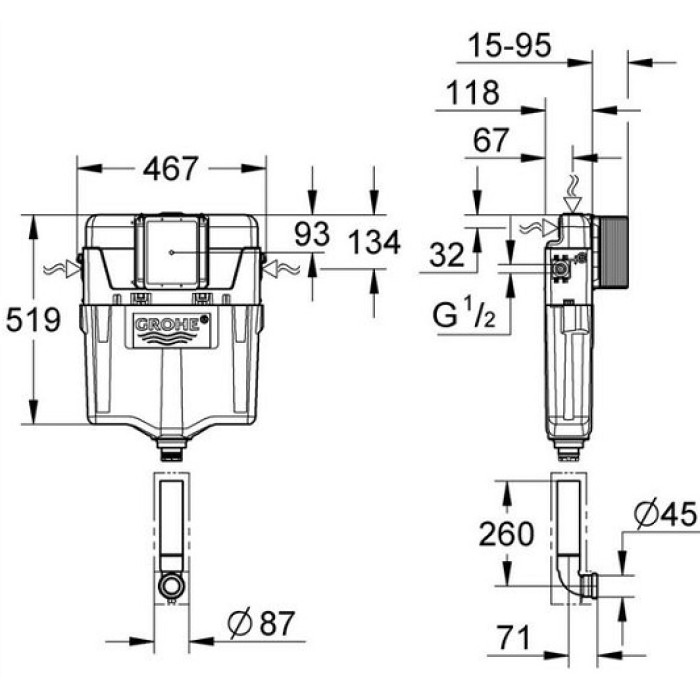 Бачок скрытый Grohe GD2 38661000