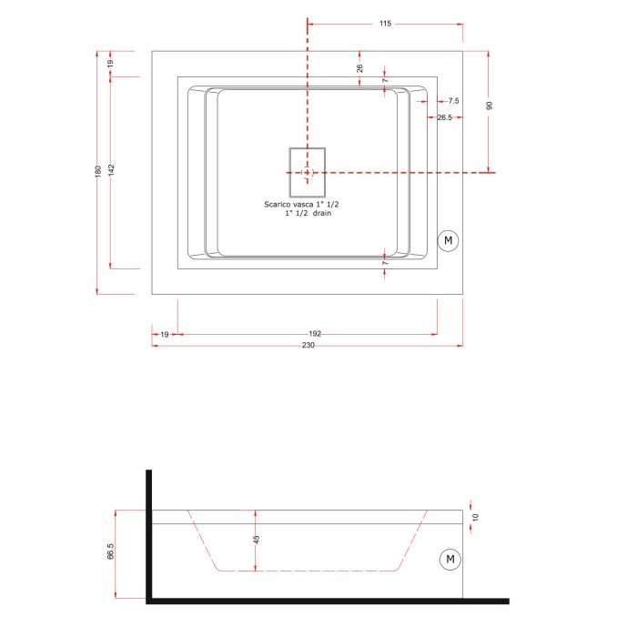 Gruppo Treesse Fusion 230 Ванна в современном стиле 230x180xh67 см