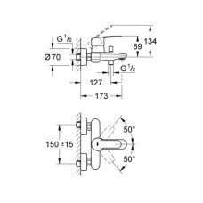 Смеситель для ванны Grohe Eurostyle cosmopolitan 33591002