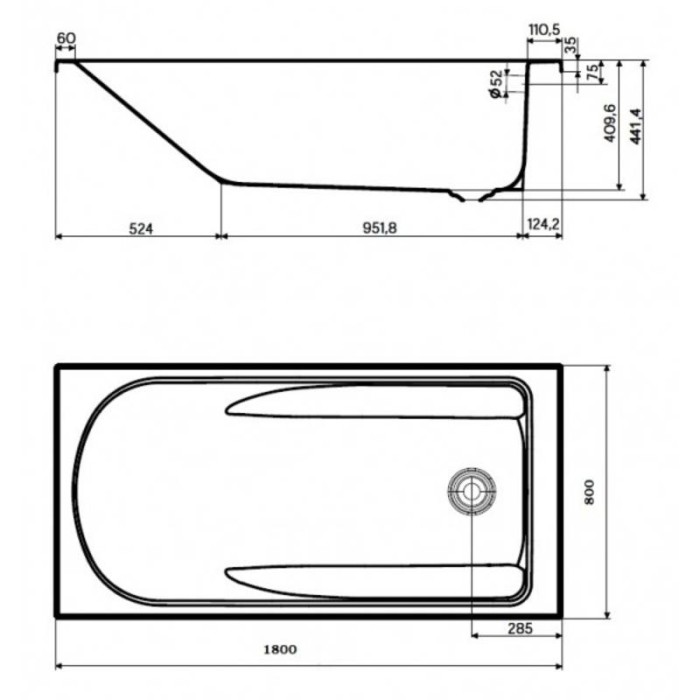 Ванна акриловая Kolo COMFORT Plus XWP1481000 180x80 см с ручками