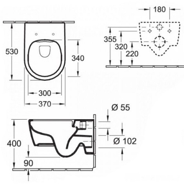 Унитаз Villeroy & Boch Avento Direct Flush (5656HRR1) с покрытием Ceramic Plus и сиденьем Soft Close 9M77C101